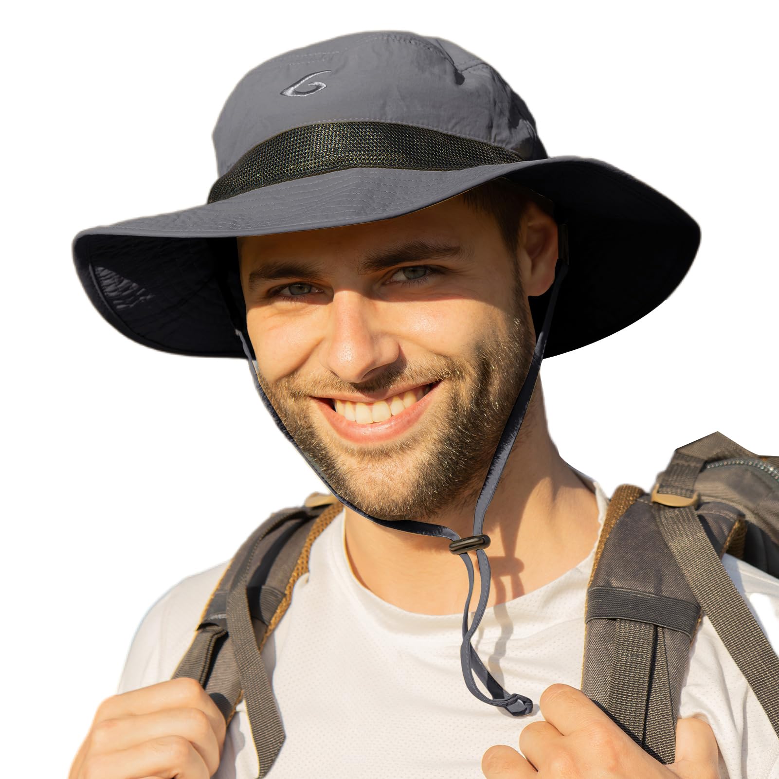 TOP-EX XL/XXL Sombrero de sol unisex de ala ancha UPF 50, impermeable, ajustable, transpirable, para aventuras al aire libre, senderismo, pesca, safari, fácil de guardar