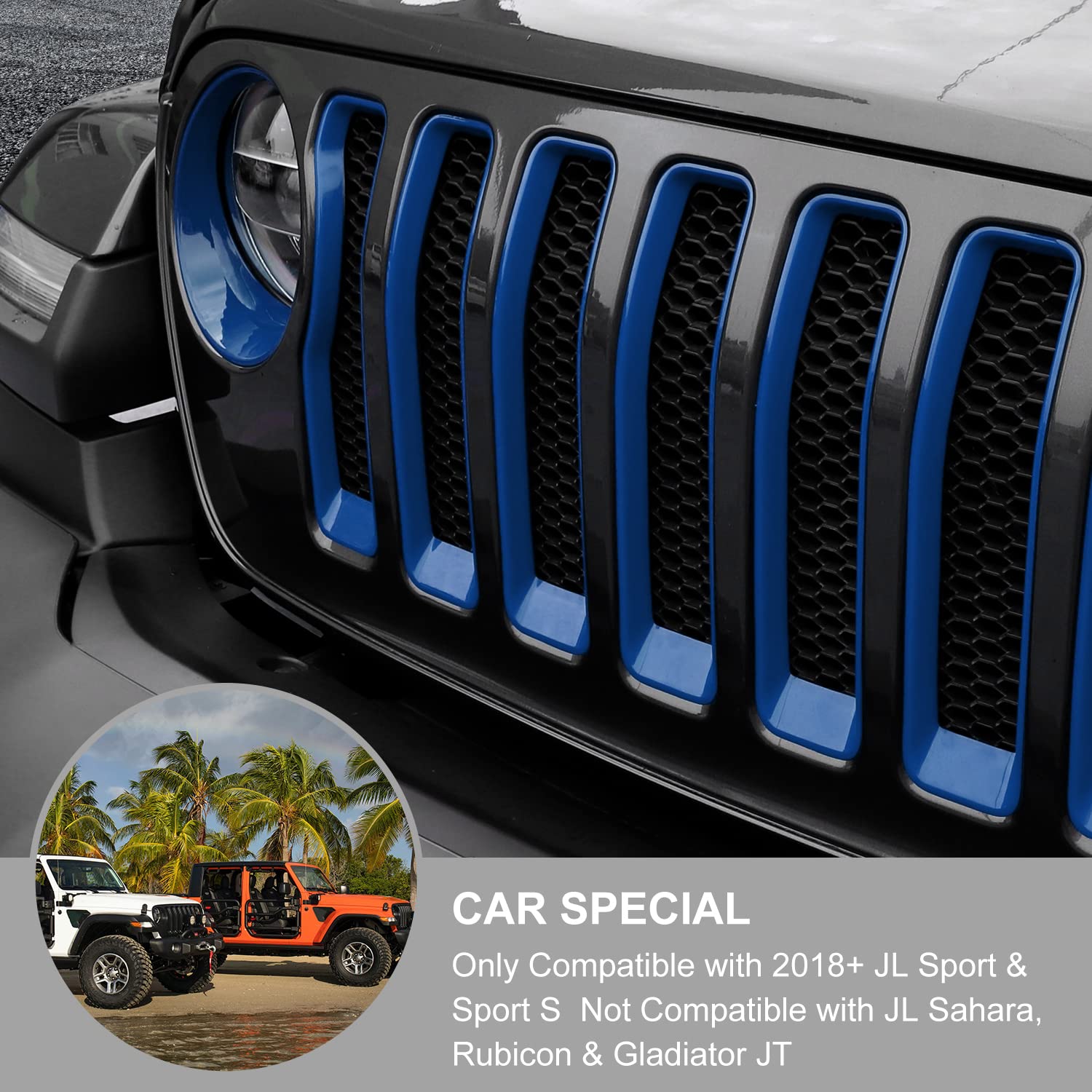 LAIKOU 9PCs Upgrade Front Grille Insert Grill Cover and