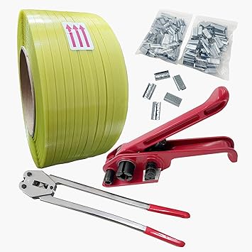 NVOYAJUAN Packaging Strapping Kit Banding Supplies Tool, Plastic Polyester Poly Straps Banding Material Strapping Polypropylene Tape