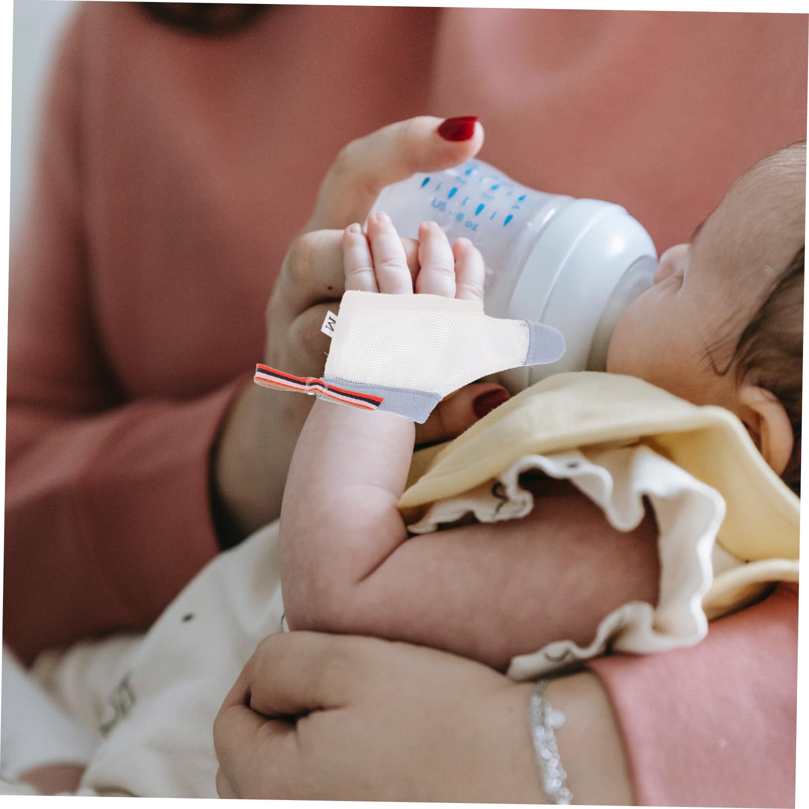 ifundom 2 Paar Daumenschutzhandschuhe für Babys aus Atmungsaktivem Nylon mit Waschbarem Mesh Design zur Korrektur von Fingerlutschen bei Säuglingen und Kleinkindern