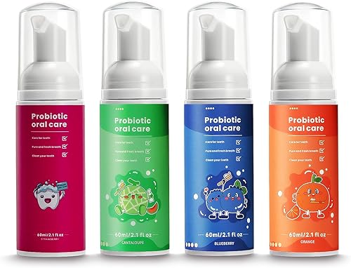 Pasta de dientes de espuma sin flúor para niños, pasta de dientes blanqueadora natural ELOTAME con sabor a menta mixta, viaje para cepillo de