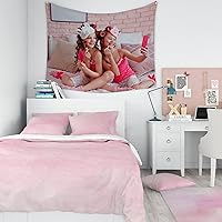 Vista 3 de Mocsicka Pancartas y letreros personalizados para cargar imágenes de tapiz personalizado para dormitorio (negro, 60 x 60 pulgadas, cuadrado)