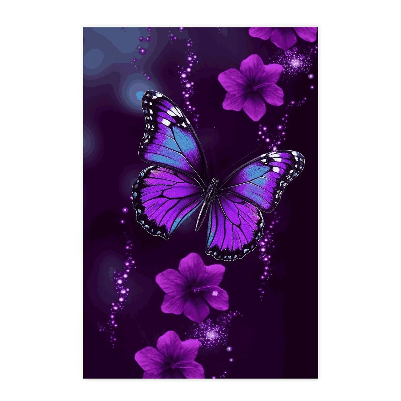 Affiches imprimées de papillons violets au style vintage pour une décoration murale raffinée