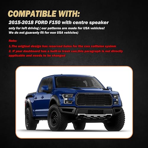 Miniatura 6 de Alfombrilla para cubierta de salpicadero compatible con Ford F150 2015-2018