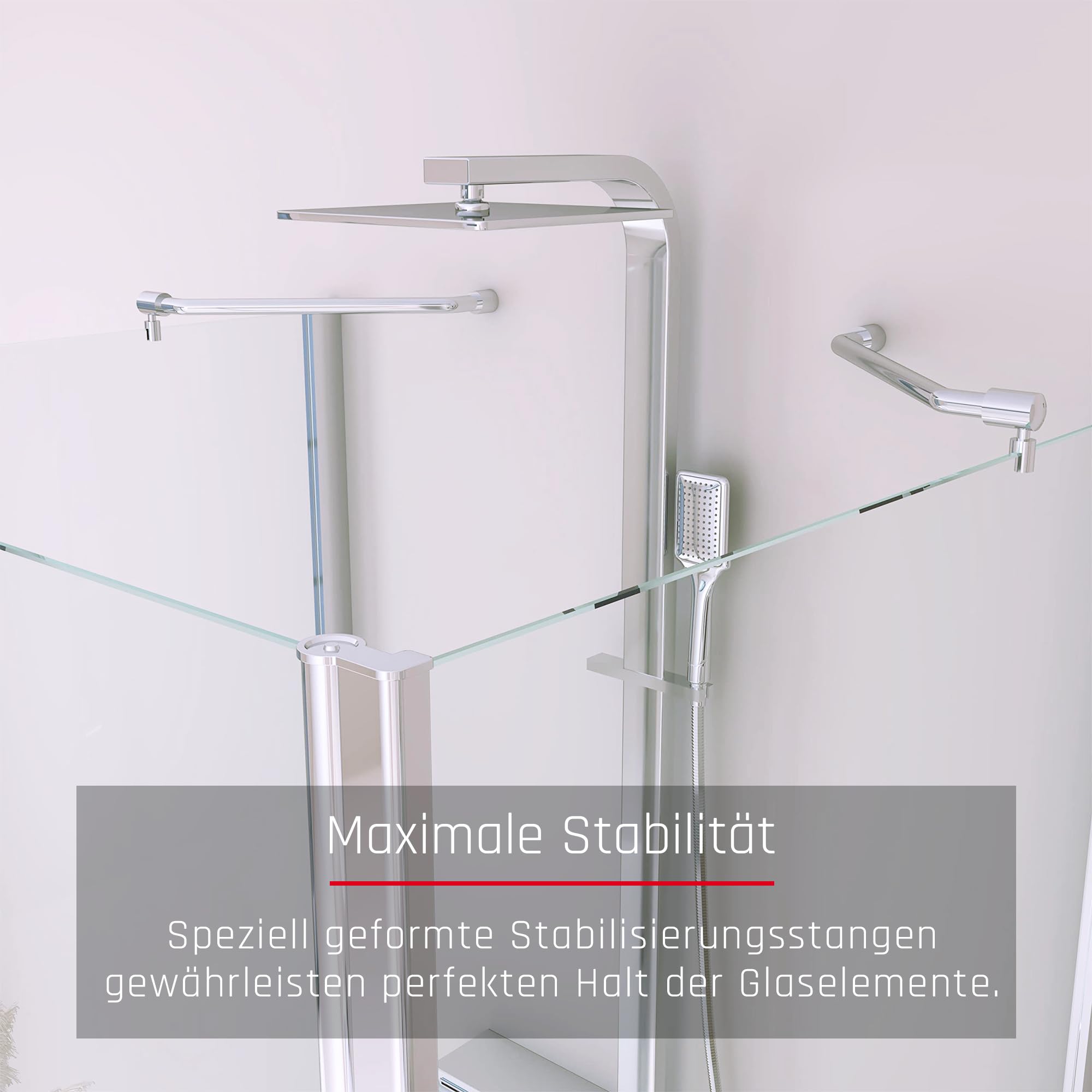 BIJON Duschkabine U Form 75x100 Dreiseitig Klarglas