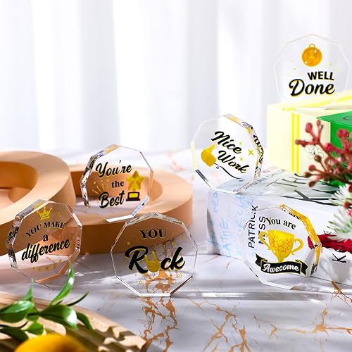 Miniatura 6 de Treela 18 piezas de premios acrílicos de agradecimiento, trofeos de agradecimiento para empleados, trofeos de agradecimiento a granel para adultos,