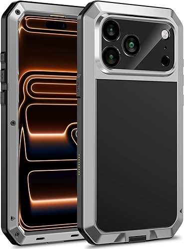 Mangix for iPhone 17 Pro Max Metal Case,Tempered Glass Luxury Aluminum Alloy Pro