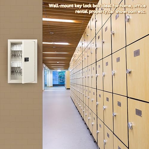 Miniatura 6 de KYODOLED Caja de seguridad de almacenamiento para llaves con código, gabinete de llaves de bloqueo de 60 llaves, organizador de llaves para montaje