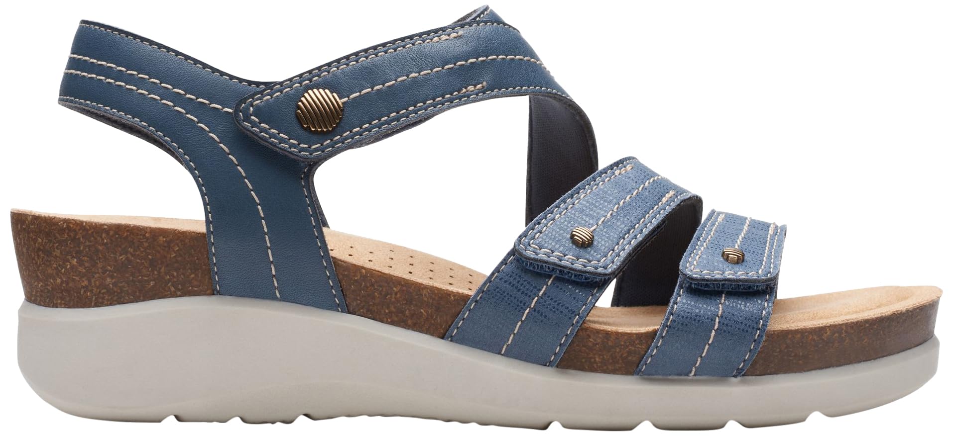 Clarks Women's Calenne Clara Sandal, Blue Combi, 4 UK