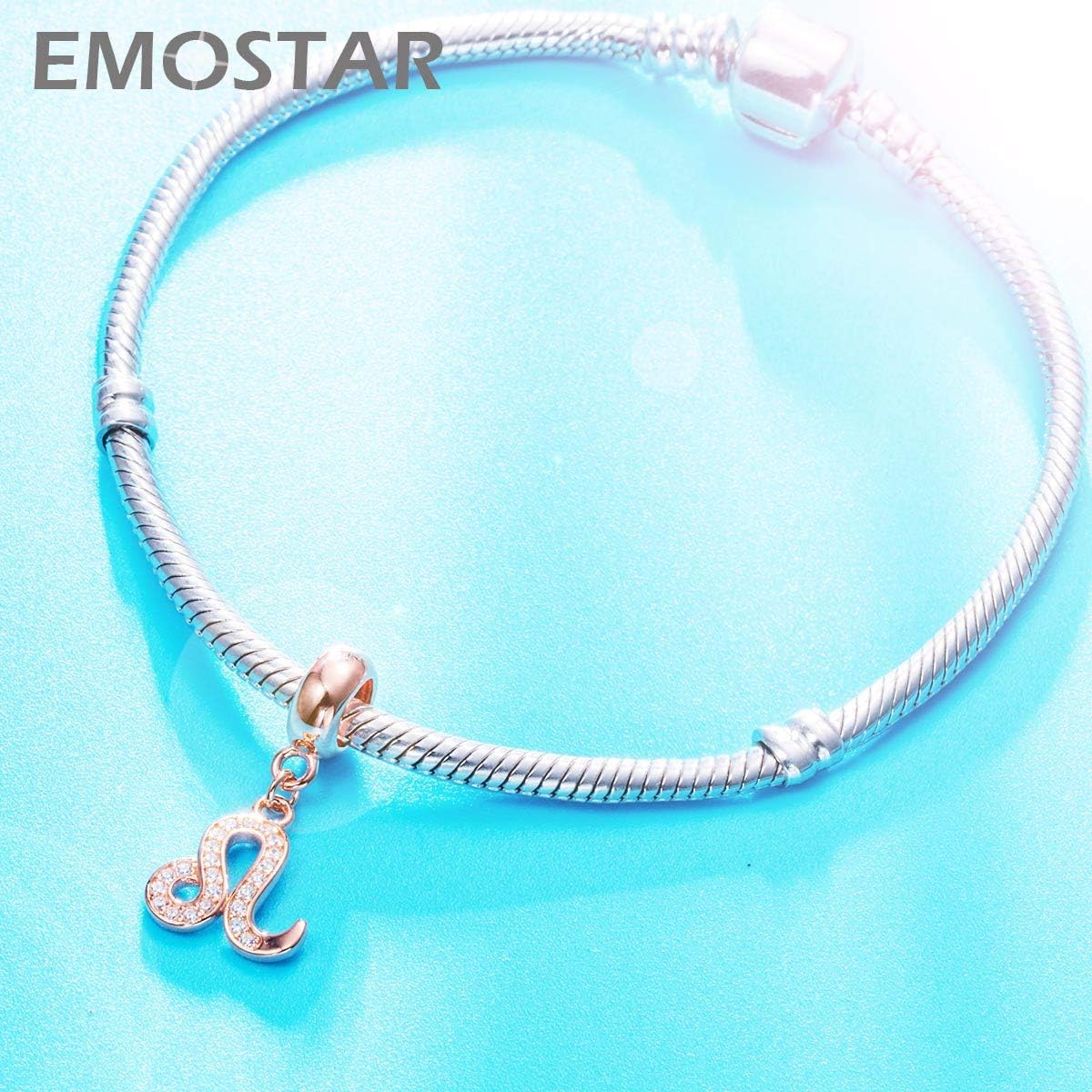 EMOSTAR Zodiac Sign Charms fits European Charm Bracelet – Rose Gold 925 Sterling Silver Necklace Pendant, 12 Horoscope Constellation Dangle CZ Birthstone Beads, Gifts for Women/Men/Birthday - Image 6
