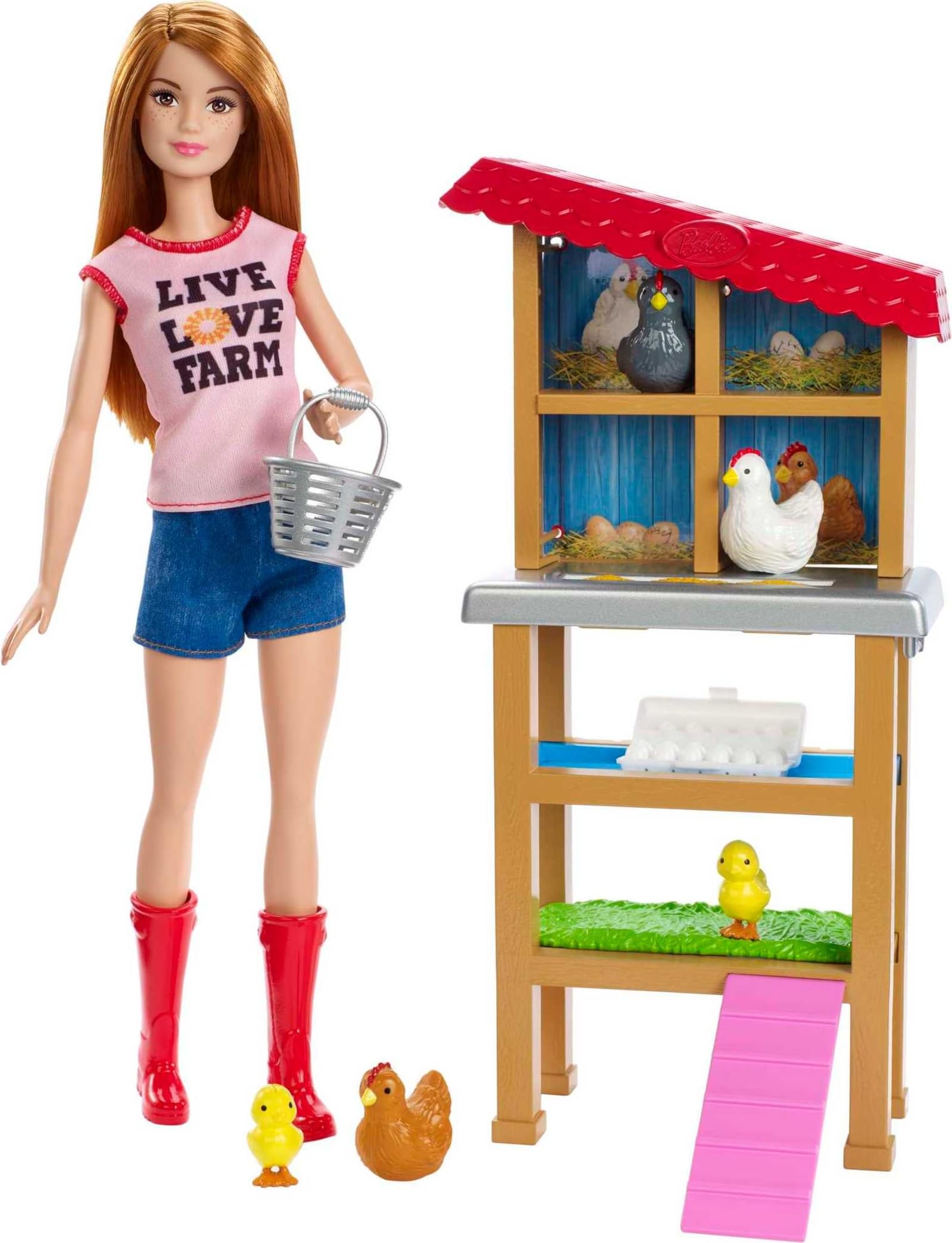 Barbie Chicken Farmer Doll, Red-Haired, and Playset with Henhouse, 3 Chickens, 2 Chicks and More, Career-Themed Toy for 3 to 7 Year Olds​​​ ​-image-25