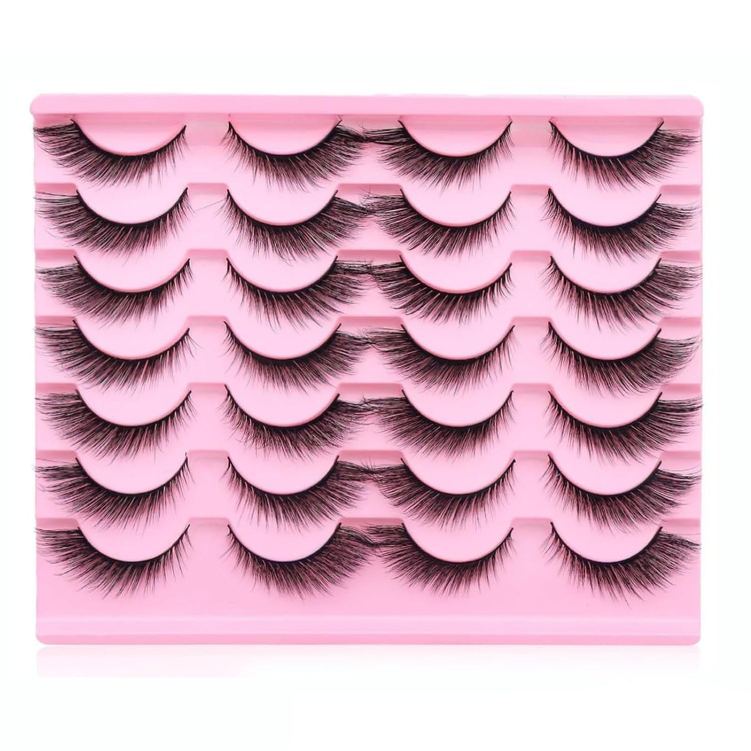 14-Pair Natural Cat-Eye False Eyelashes for Women - Lightweight, Comfortable & Easy to Apply | Cat-Eye Effect | Feather-Light | All-Day Comfort | Simple Application | 14-Pair Value-picture-23