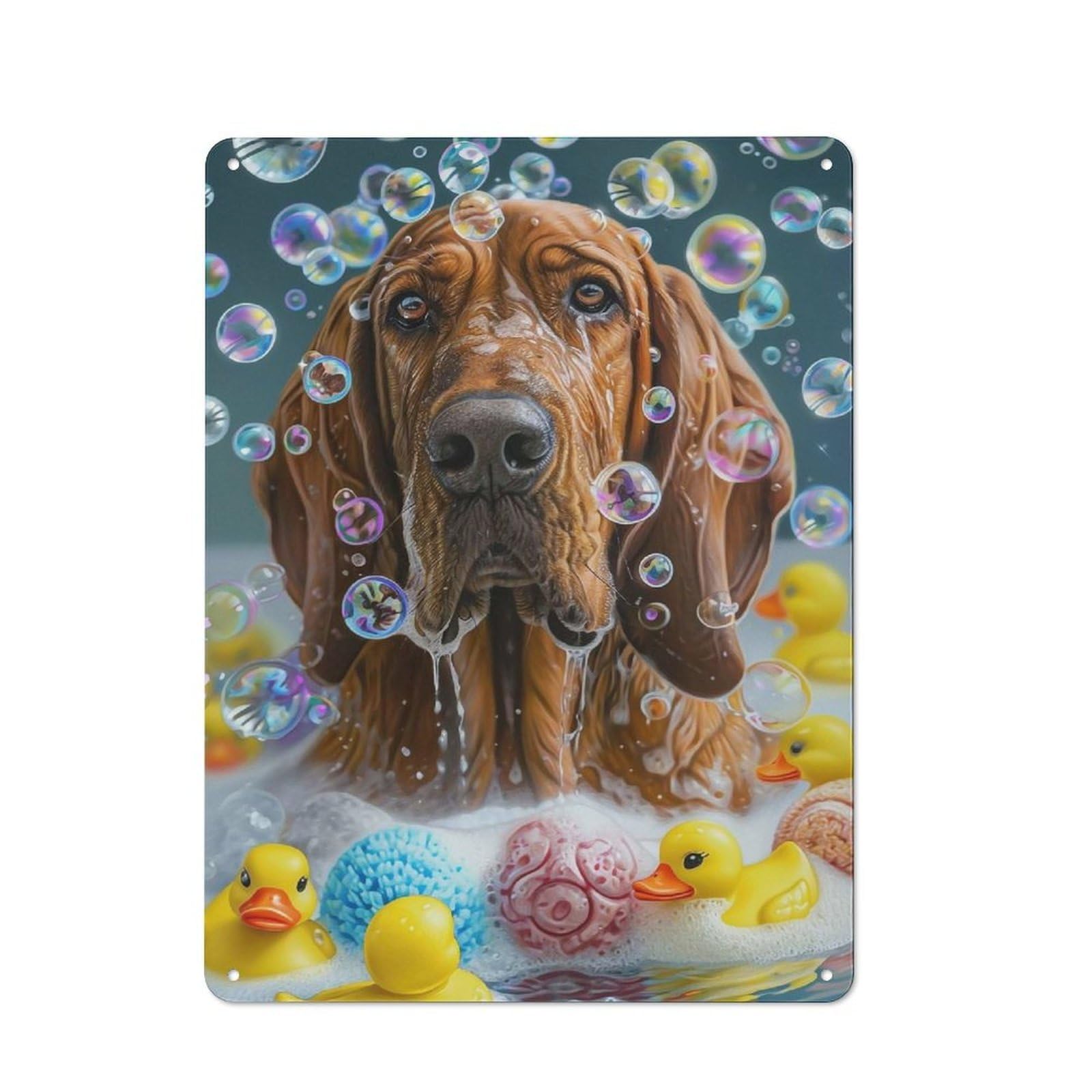 Junmoney Bloodhound Dog Metal Plaque 40X30cm With For Pub Or Café, Rustic Decor, For Pub Decor Enthusiasts