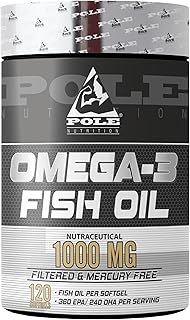 Pole Nutrition Omega-3 Fish Oil 1000mg - 120 Softgels | High Potency Essential Fatty Acids for Heart Health & Wellness Price In India