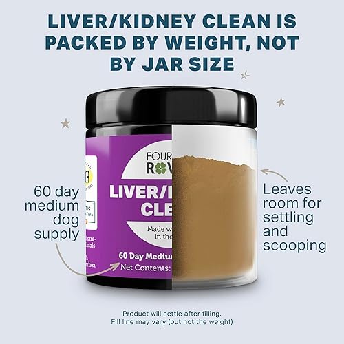 Miniatura 7 de Four Leaf Rover Soporte para el hígado de perro - con cardo mariano orgánico y hongos - con soporte renal - Desintoxicación y limpieza - Formulado