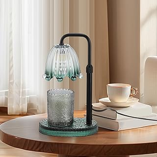 Candle Warmer Lamp with Timer Dimmer Adjustable Height,Electric Wax Melt Warmer with 2 Bulbs for Christmas Birthday Gifts, House Warming Gifts Mother's Day Gifts (Green)