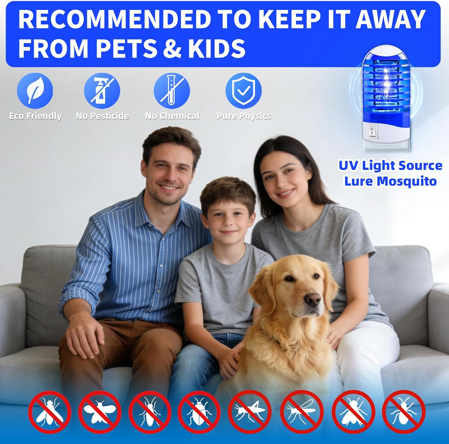 2026 New Bug Zapper Indoor Plug in Mosquito Killer Mosquito Zapper with Bug Lights, Electronic Fly Traps Indoor for Home, Living Room, Kitchen, Baby Room, Bedroom, Office, Flying Insect Trap (6Pack)