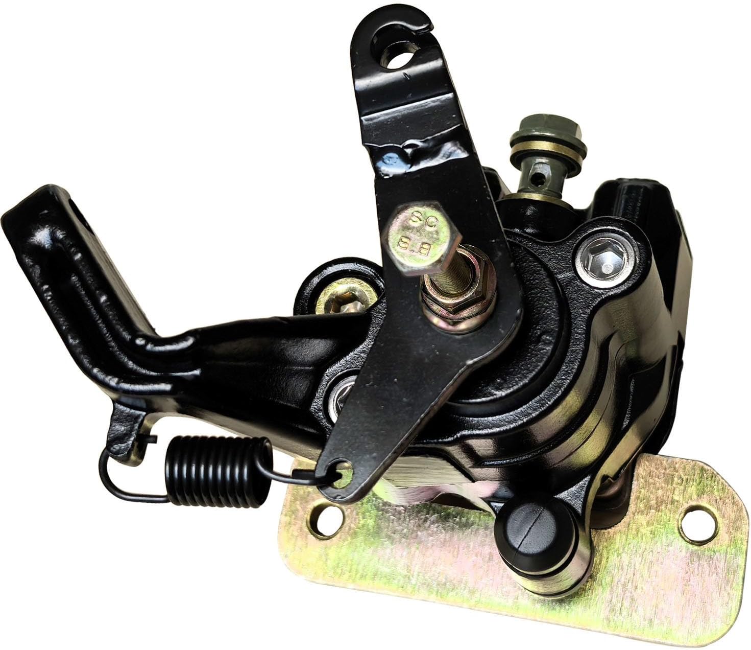 Rear Brake Caliper Assembly with Parking Brake & Pads Compatible with Honda TRX250X TRX300EX TRX300X Fourtrax Sportrax 1987-2009 OEM # 43250-HM3-305 43200-HM3-006 43200-HC0-681 43200-HC0-671
