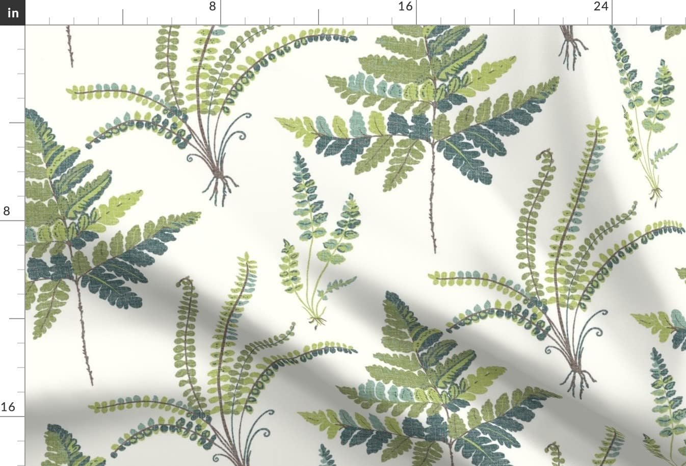 Spoonflower Fabric - Fern Botanical Ferns Green Leaves Leaf Greenery Printed on Minky Fabric by The Yard - Sewing Baby Blankets Quilt Backing Plush