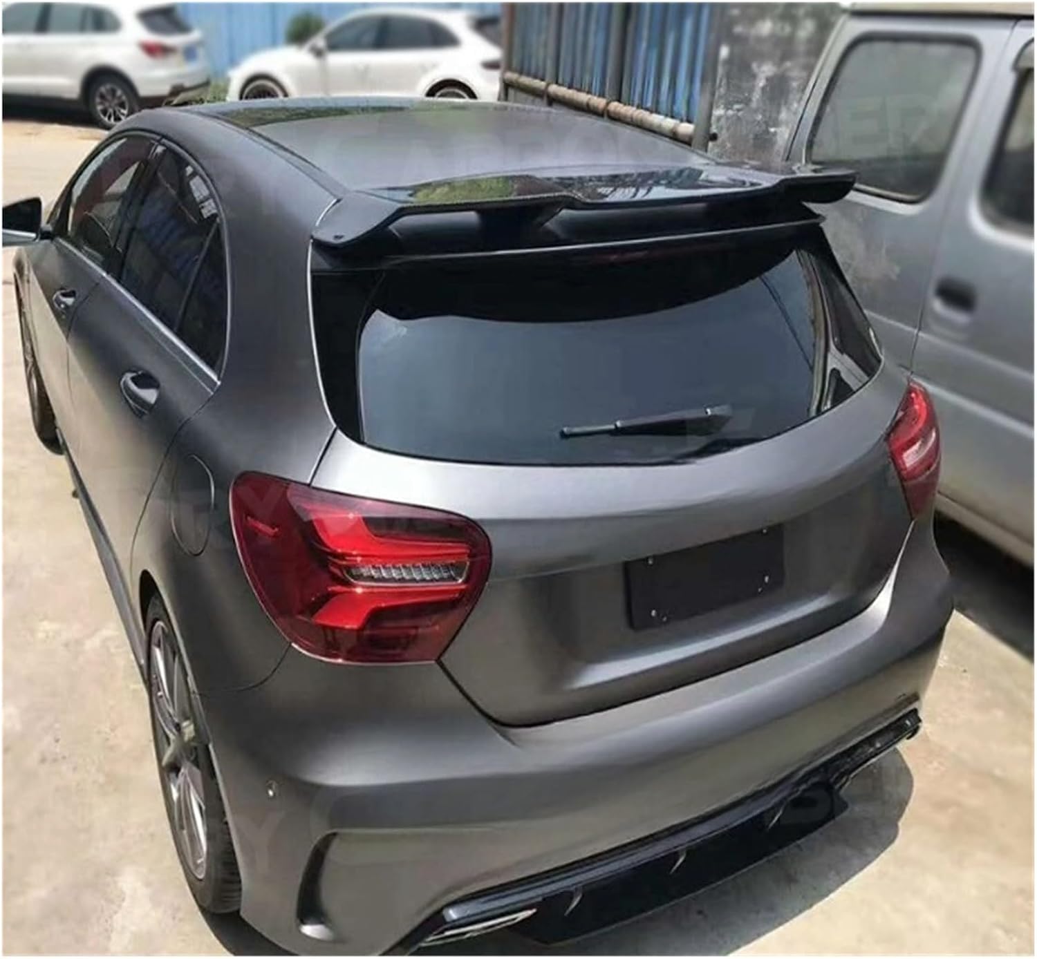 Rear Spoiler Wing car Compatible for Benz W176 A Class A200 A260 A45 AMG 2014-2018 Car Styling FRP Black Car Body Kit Carbon Fiber Rear Roof Spoiler Ducktail Wings(FRP Unpainted)