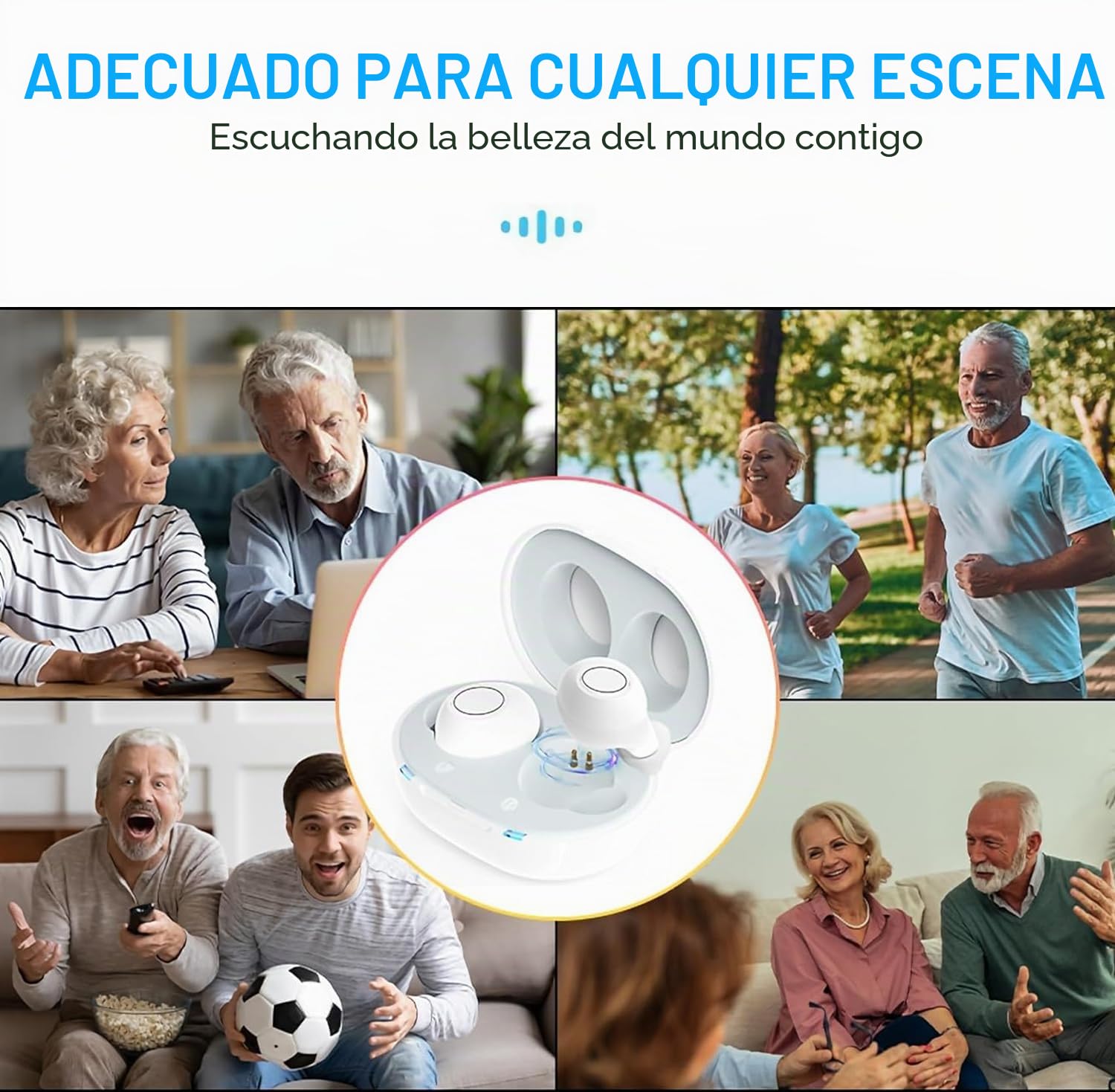 JINGHAO - Amplificadores de sonido recargables (2 unidades), color blanco