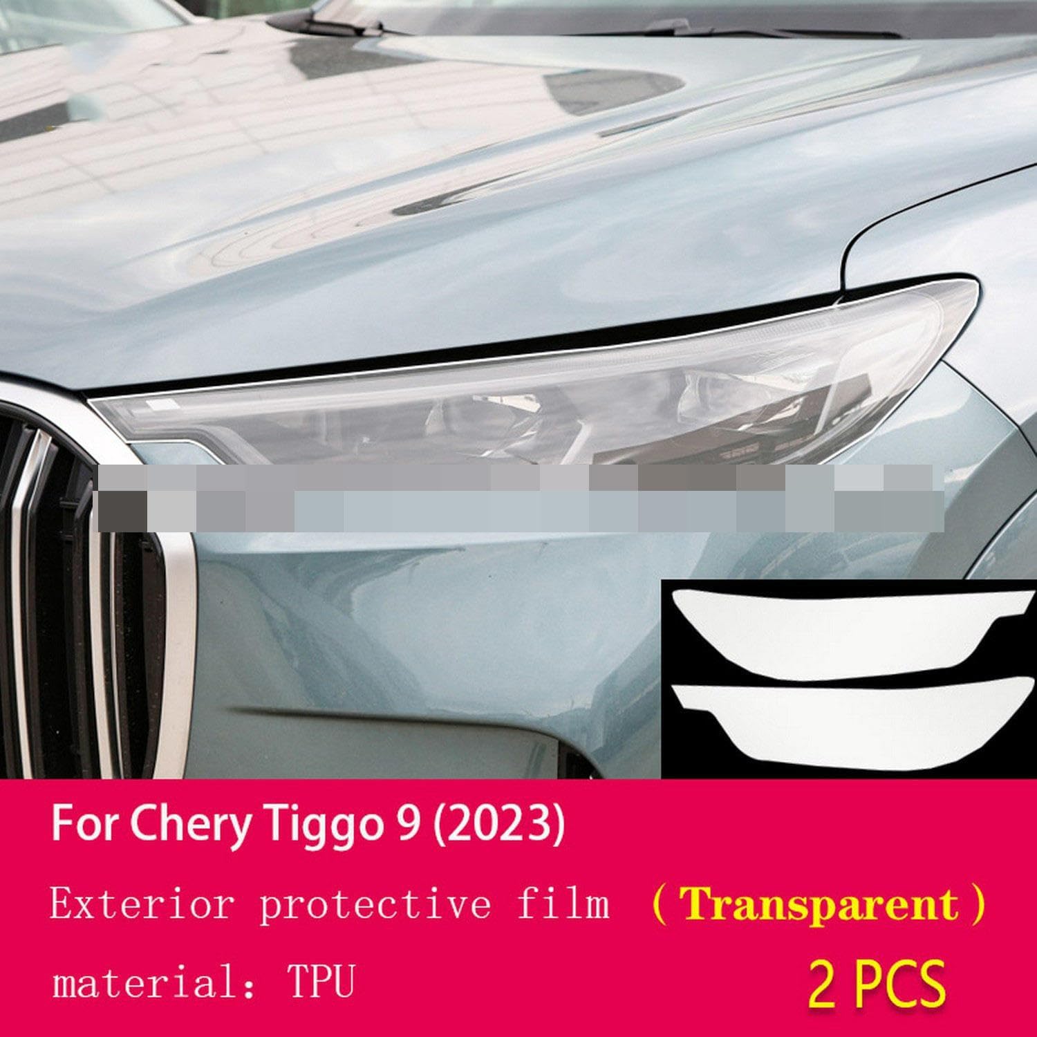 JCAKES Car Exterior Headlight Anti-Scratch TPU PPF Protective Film Anti-Scratch Repair Film Accessories refit，for Chery Tiggo 9 2023