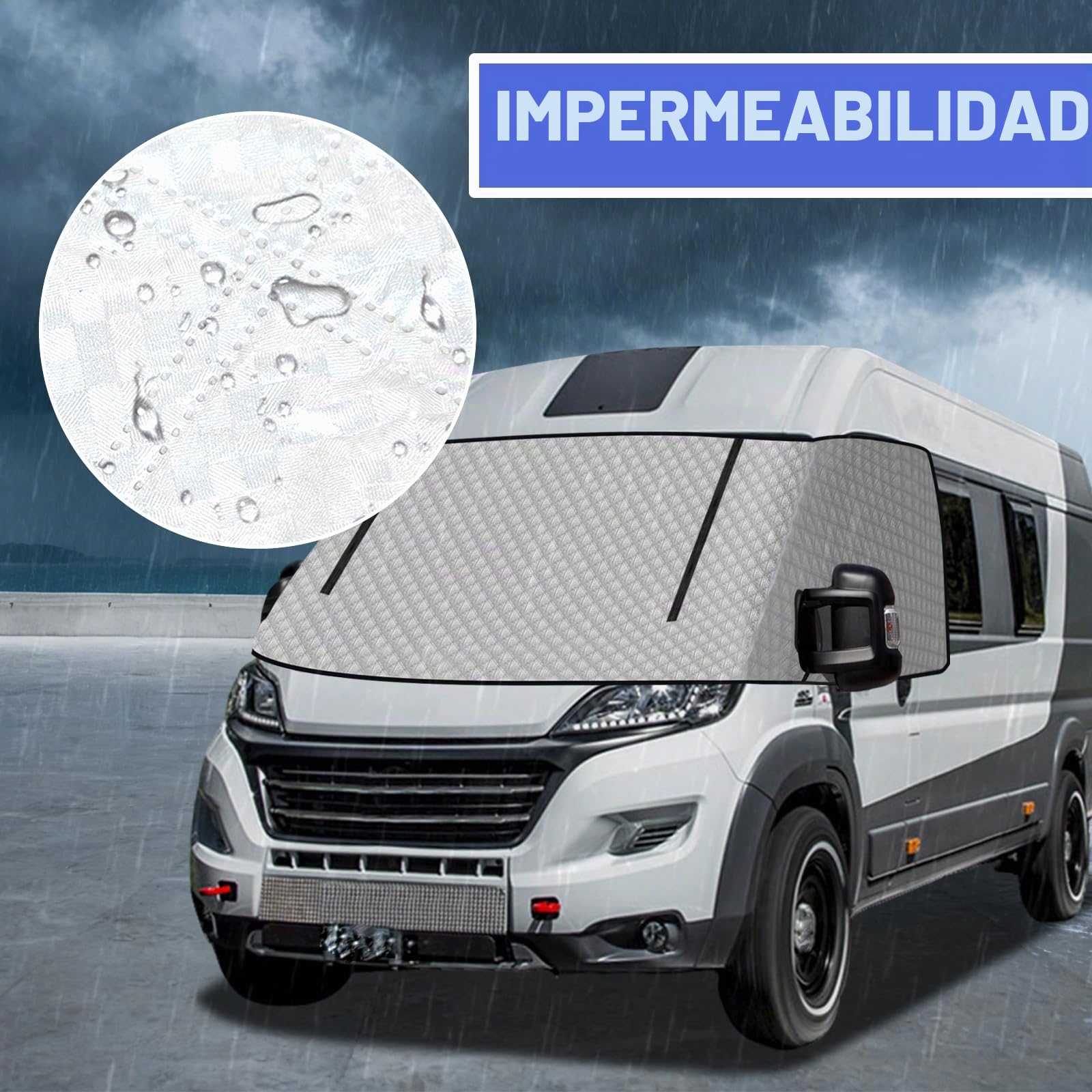 Cubierta para parabrisas con cremallera, alfombrilla térmica para ventanas exteriores, cubierta de protección térmica para F-I-A-T Du-ca-to, Peug-eot Bo-xer, Citr-oen Jum-per X250/290 06-24