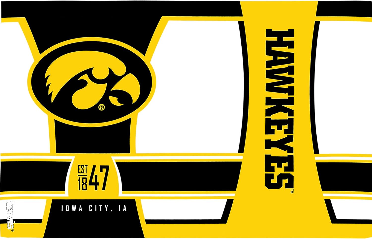 Tervis Made in USA Double Walled University of Iowa UI Hawkeyes Insulated Tumbler Cup Keeps Drinks Cold & Hot, 24oz Water Bottle, Spirit