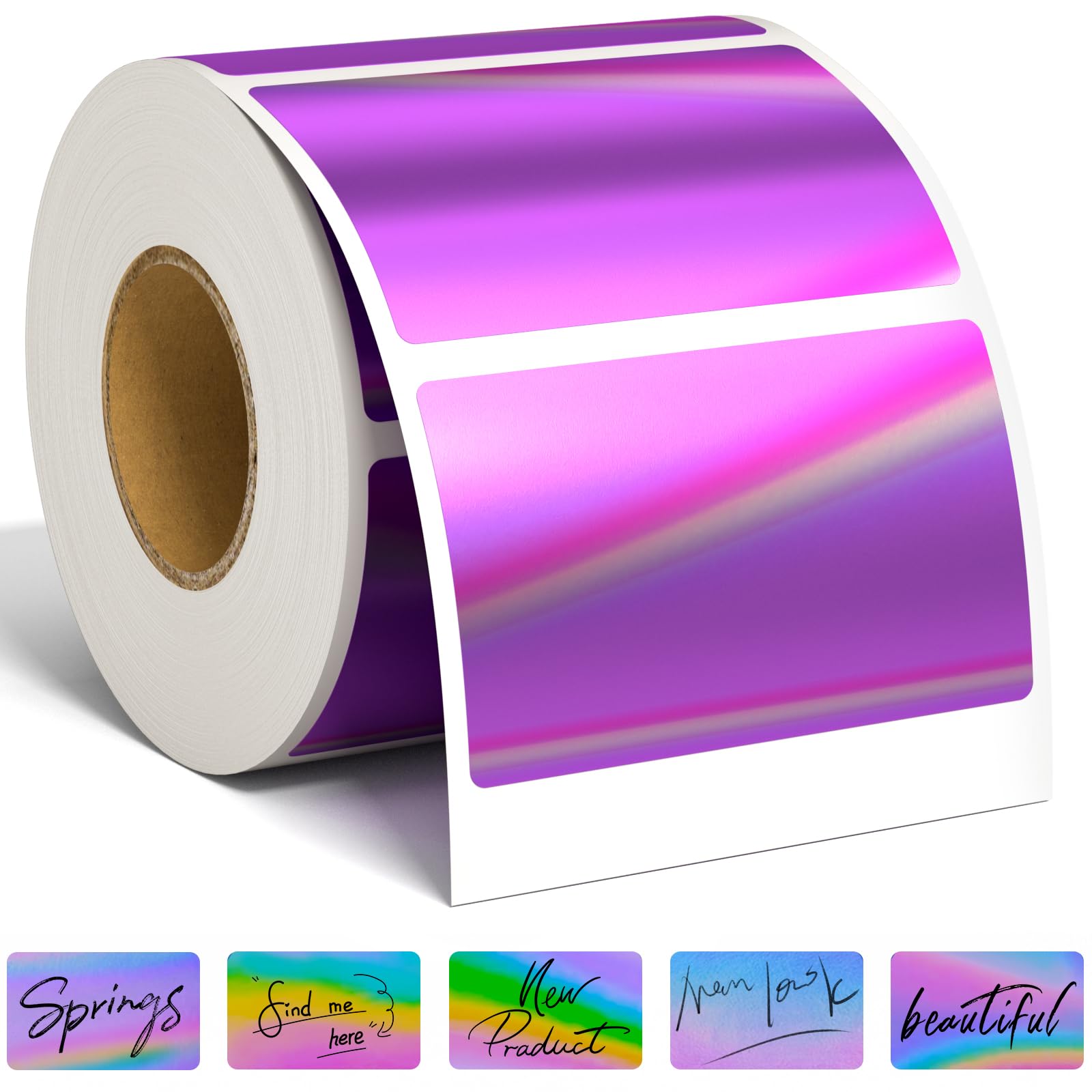 Snapklik.com : Holographic Label Roll,Purple Label,2.25 X 1.25 Inch ...
