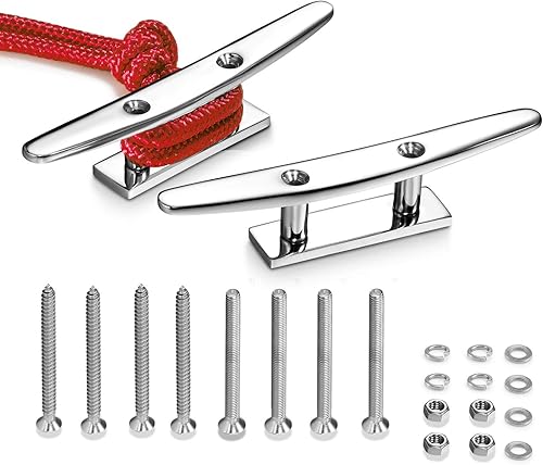 Stainless Steel Boat Cleats 4"5"6", Marine Dock Cleats, Heavy Duty 316 Stainless Steel, Mirror Polished, Curtain Tie, Hook, Include Installation