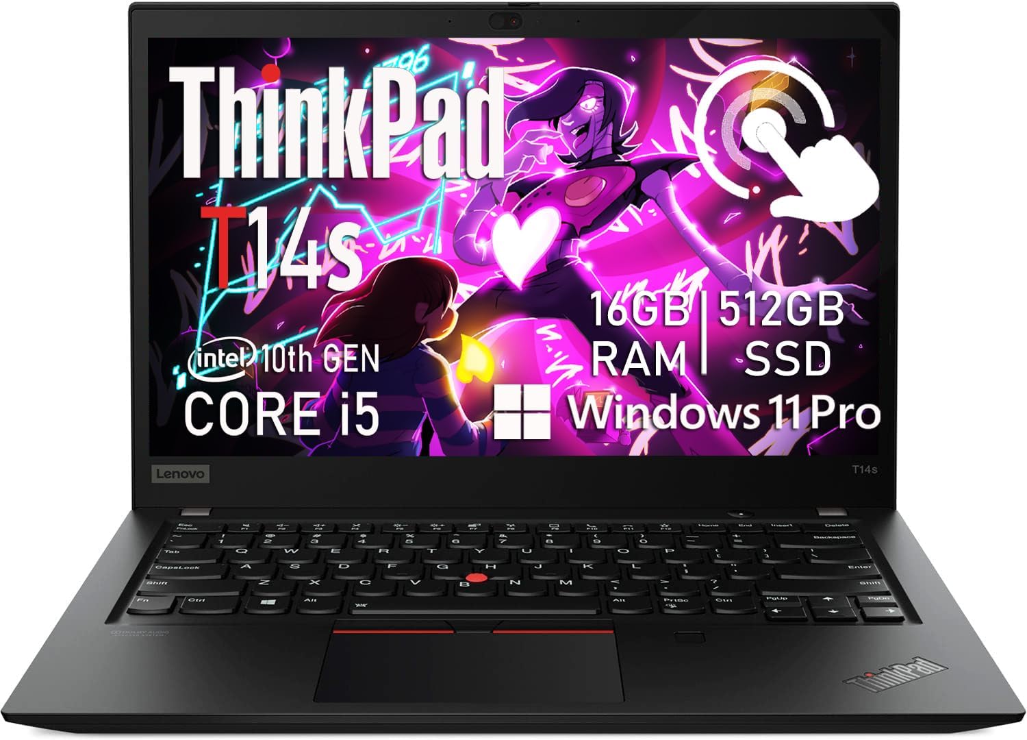 Lenovo ThinkPad T14s Gen 1 14" FHD Touchscreen Business Laptop, Intel Core i5-10310U, 16GB RAM, 512GB SSD, Backlit Keyboard, Fingerprint Reader, WiFi, Windows 11 Pro, Lightweight Ultrabook (Renewed)