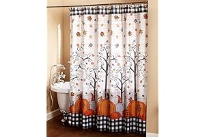 Plaid Pumpkin Shower Curtain: Autumn Hues for Your Bathroom