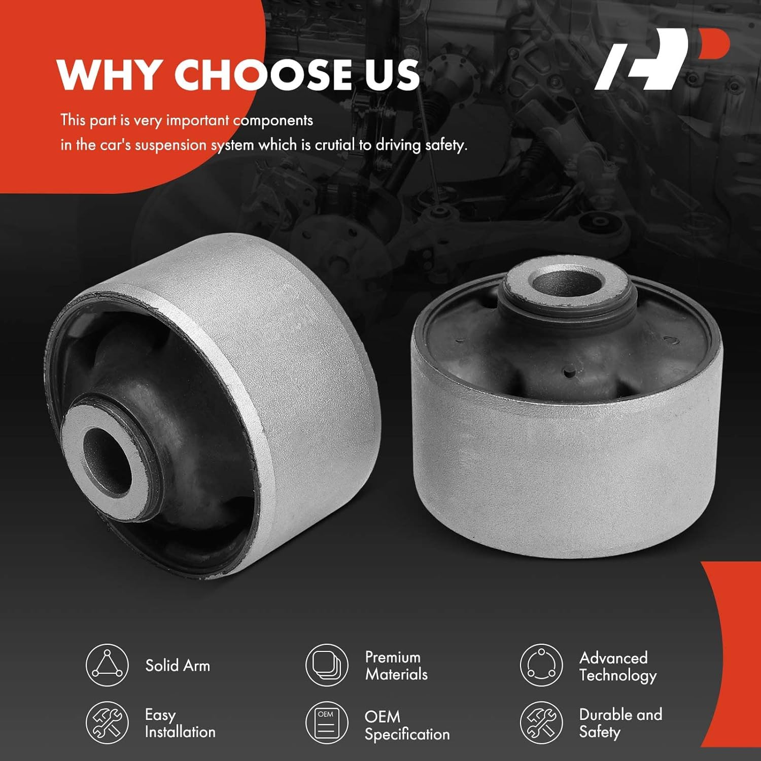 A-Premium 2 x Front Lower Forward Control Arm Bushing Kit, Compatible with Hyundai Elantra, Sonata, Accent, Tucson, Azera, Veracruz & Kia Soul, Optima, Sorento, Forte, Sportage, Rio, Sedona, Rondo