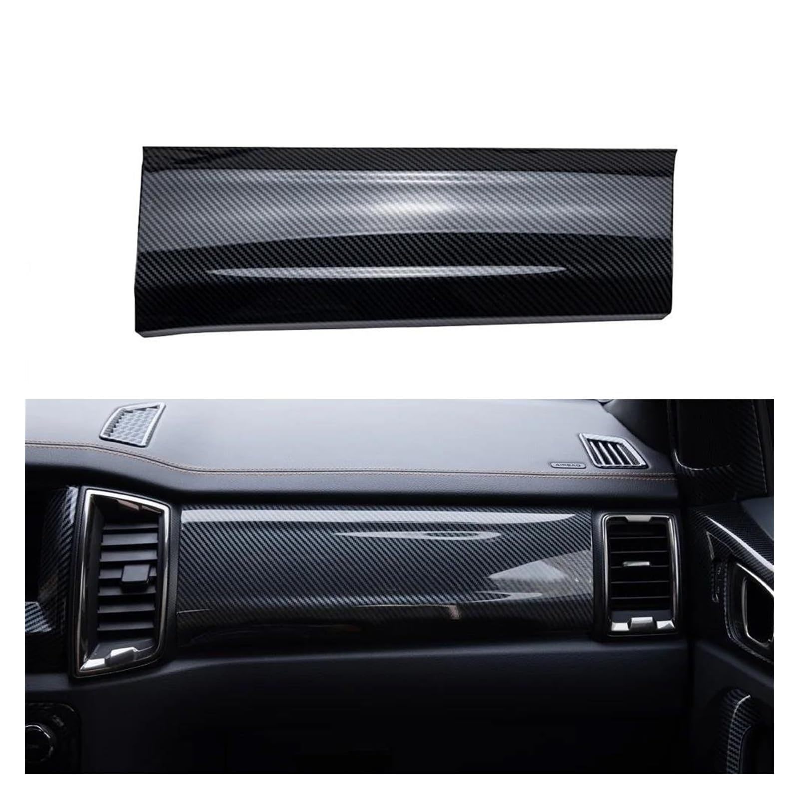 LHD Co-Pilot Panel Abdeckung Trim Innen Dekoration Für Ford Für Ranger 2015 2016 2017 2018 2019 2020 Carbon Faser Farbe Zubehör Innenraum Interieur Zubehör