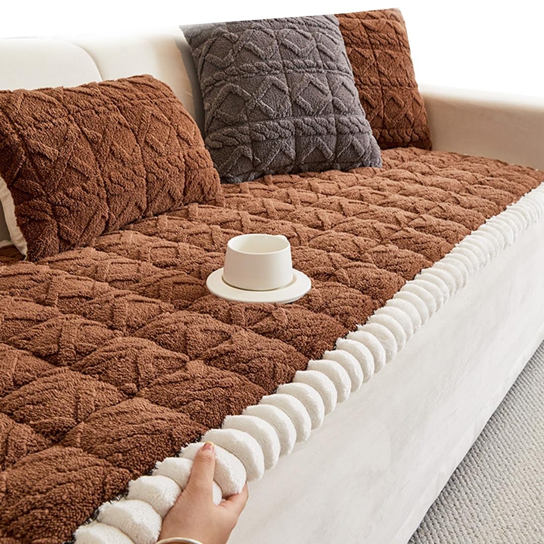 Housse de canapé marron 90x160cm pour des moments sereins