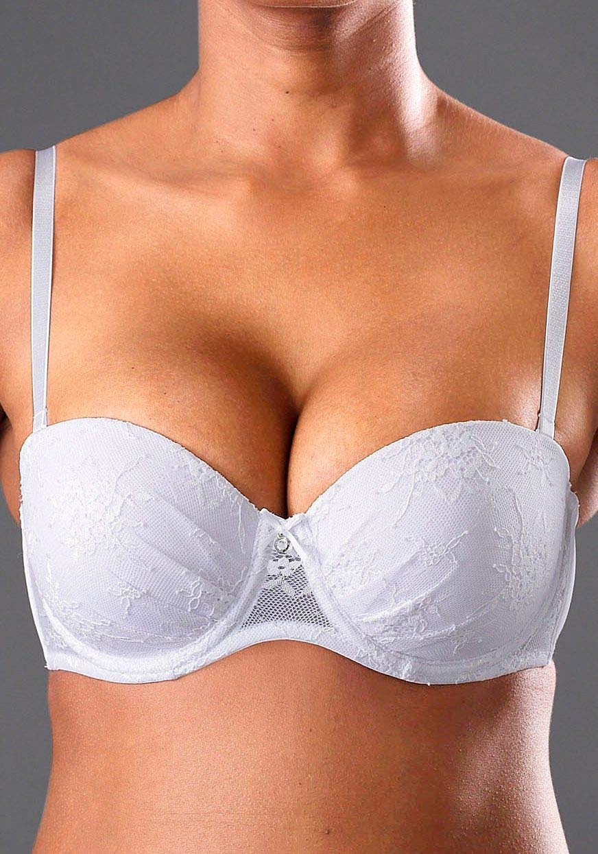 Lascana Damen Push-up-BH mit abnehmbaren Trägern, Spitze, rutschfest, viele Tragevarianten - der Flexible für jeden Anlass