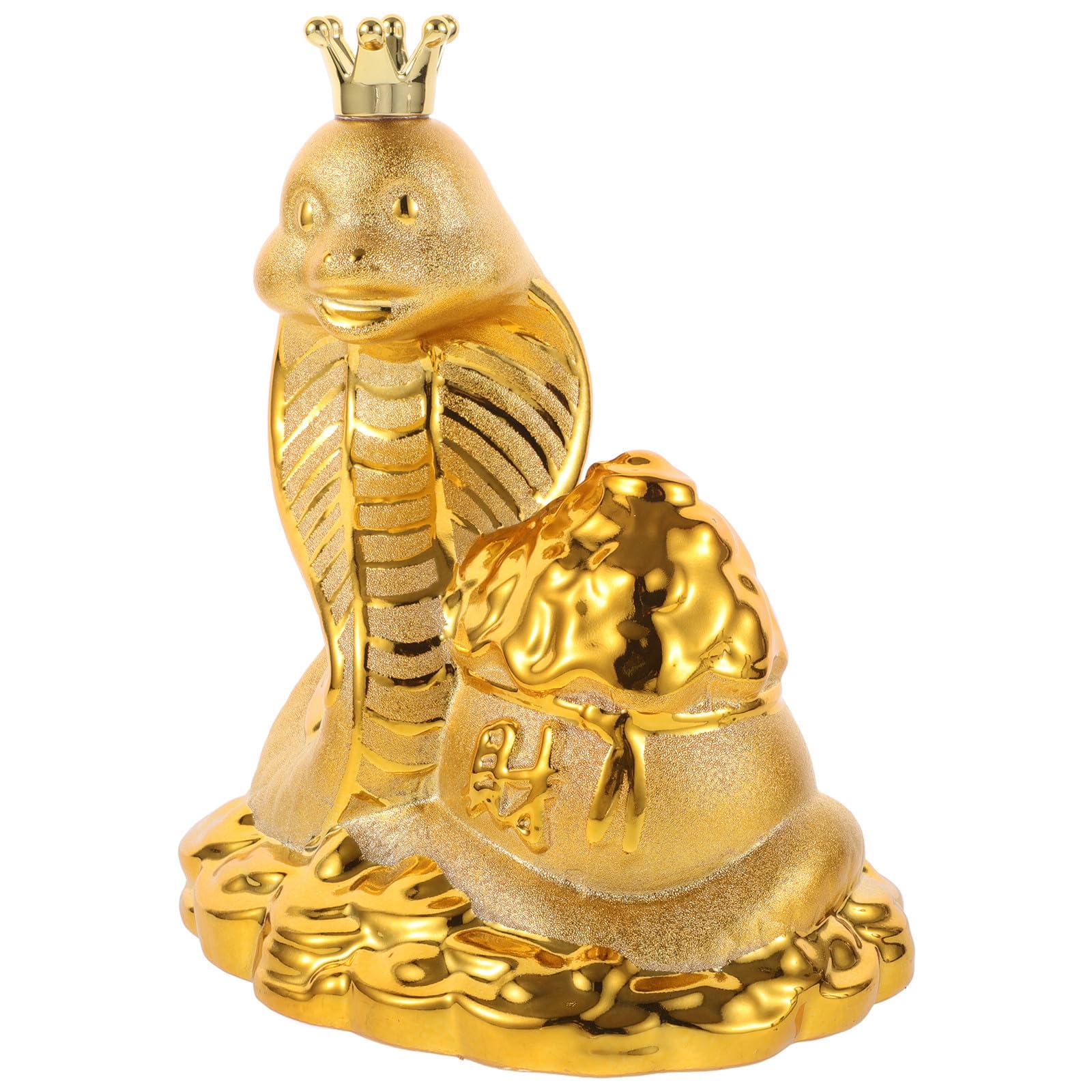 Tirelire serpent doré en céramique haut de gamme avec finition lisse pour décoration