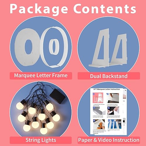 Vista 238 de Marco de números iluminados de 4 pies precortado, números de marquesina gigante, números 7, números de mosaico para globos, decoraciones de Número