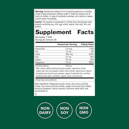 Miniatura 2 de Standard Process Trace Minerals-B12 - Bazo de alimentos integrales, salud ósea, apoyo inmunológico, metabolismo y apoyo tiroideo con manganeso,