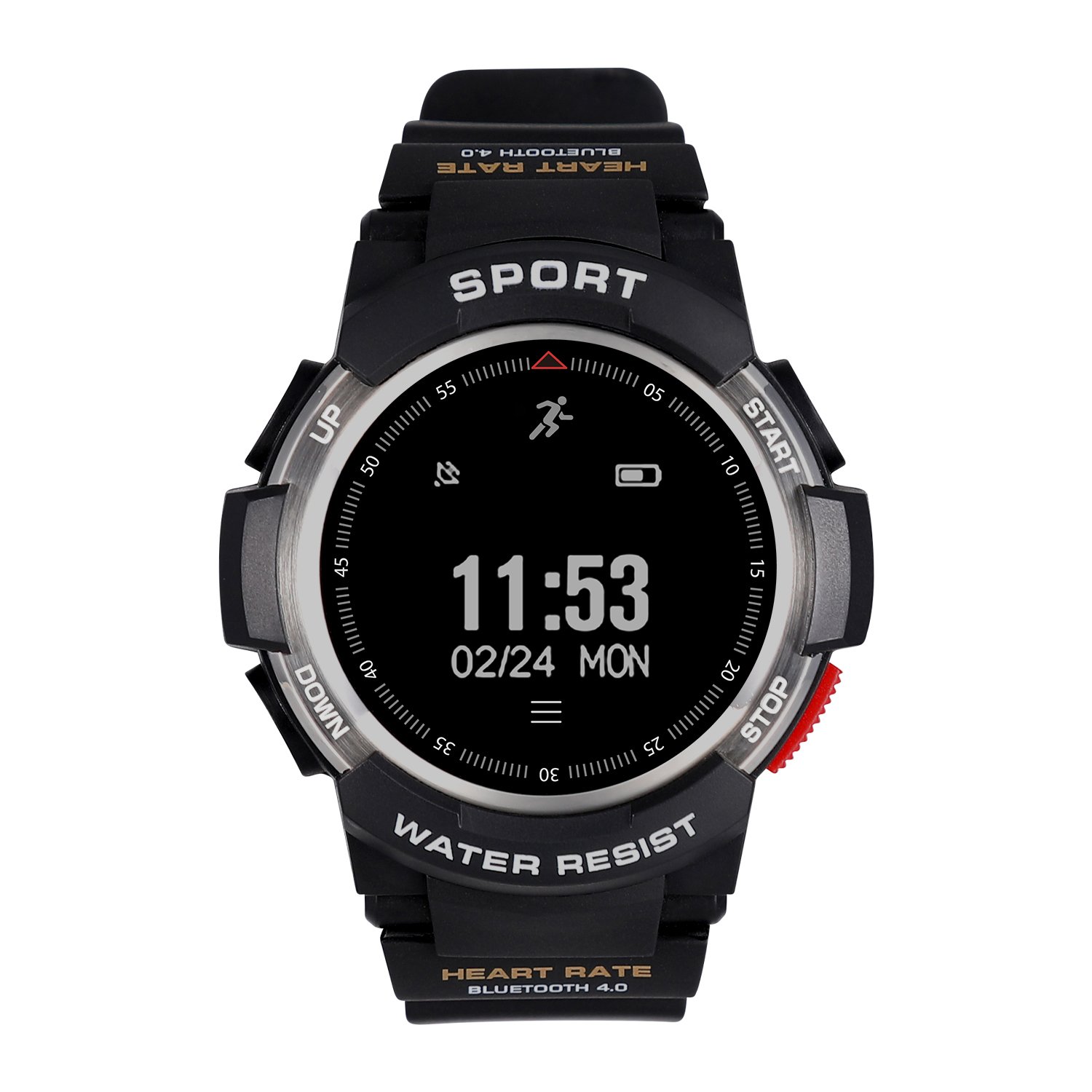 Zegarek do aktywności na świeżym powietrzu, wodoszczelny smartwatch fitness z pulsometrem, licznikiem kroków, licznikiem kalorii, krokomierzem (srebrny)