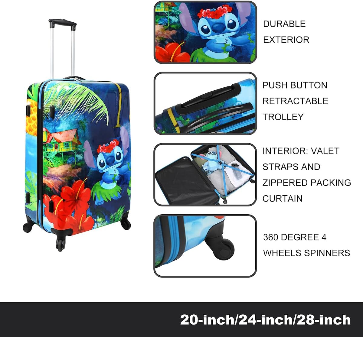 Bioworld Lilo and Stitch 3-Piece Luggage Set - 20