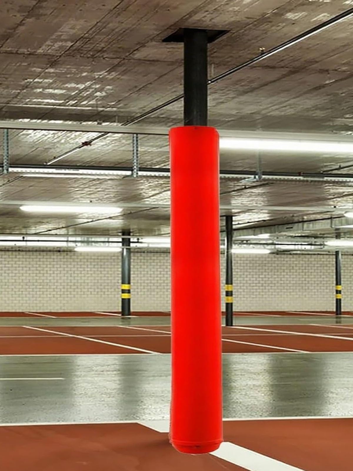 Garage Pillar Protector Padding 5ft Tall, Indoor Outdoor Sports Stadium Round Post Safety Pads Wrap Around, Commercial Temporary Replacement Pillar Protective Pads(Red,Inner Dia 4 1/2 Inch)