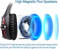 Vista 7 de SADES Auriculares G813 Playstation 4Gaming multiplataforma con micrófono de 0138in control de volumen en línea auriculares sobre la oreja