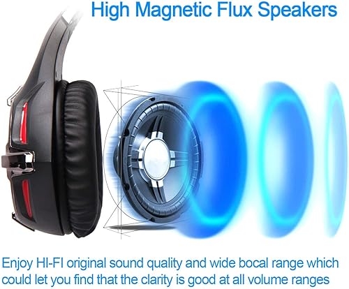 Miniatura 7 de SADES Auriculares G813 Playstation 4Gaming multiplataforma con micrófono de 0138in control de volumen en línea auriculares sobre la oreja para