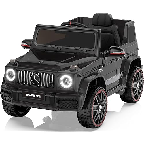 ANPABO Licensed Mercedes-Benz G63 Car for Kids, 12V Ride on Car w/Parent Remote Control, LED Headlights, Music Player/Bluetooth & Horn, Soft Start, Low Battery Prompt, Kids Electric Car, Black
