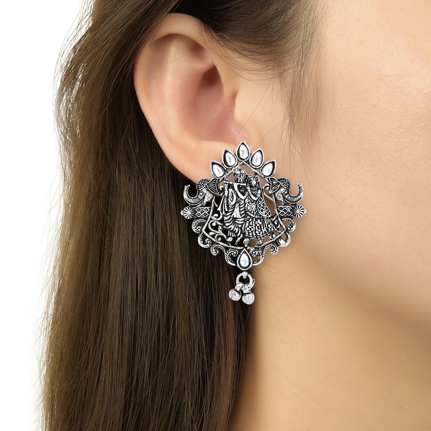 Ethnic Oxidised Radha Krishna Necklace Set