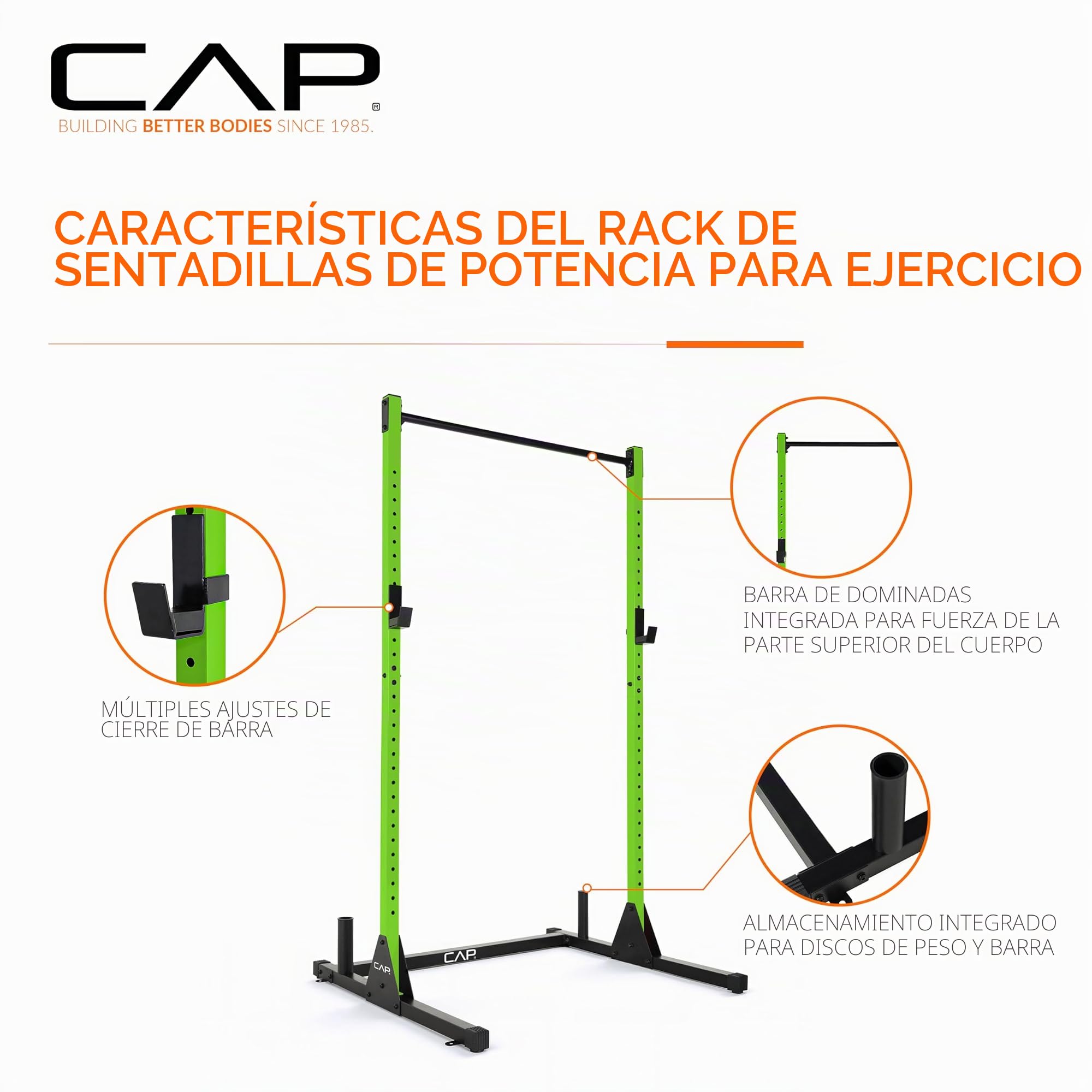 Cap Barbell FM-905Q Color Series Soporte de Ejercicio Power Rack