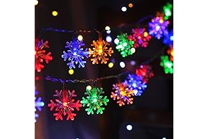 CESOF Christmas Lights Multicolor 20 FT 40 LED Multi Colored Snowflake String Lights