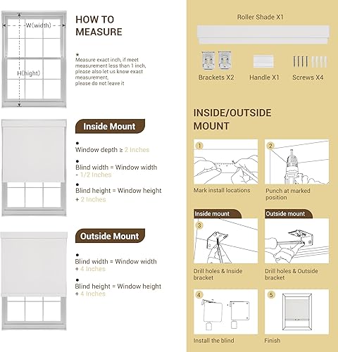 Miniatura 6 de HOTSOON Persianas enrollables de filtrado de luz para ventanas, persianas enrollables sin cordones, 5% de apertura con cenefa de casete,