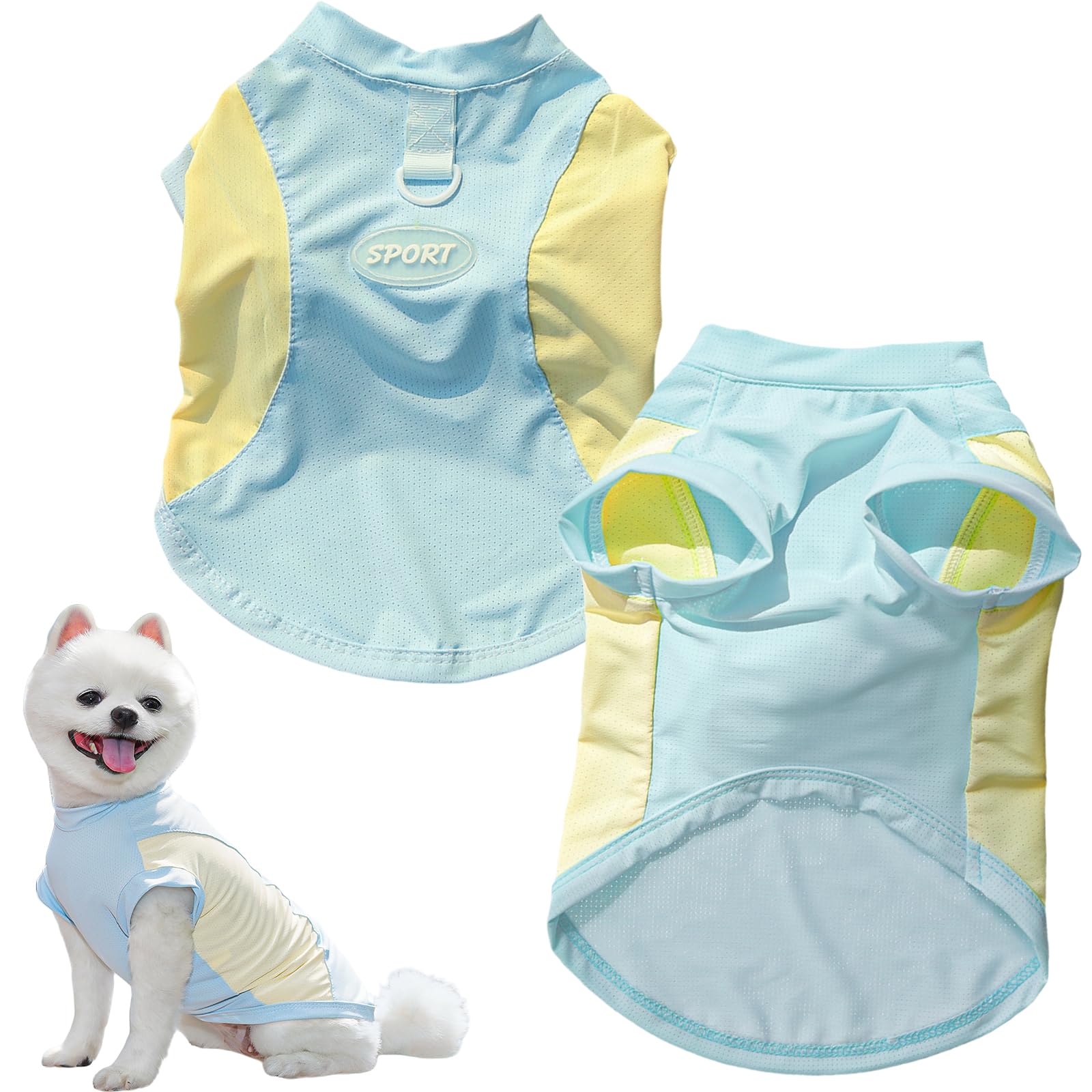 MUNSKT Dog Cooling Vest, Adjustable Breathable Quick Dry Ice Vest with UPF 50 Sun Protection for Small/Medium/Large Dogs